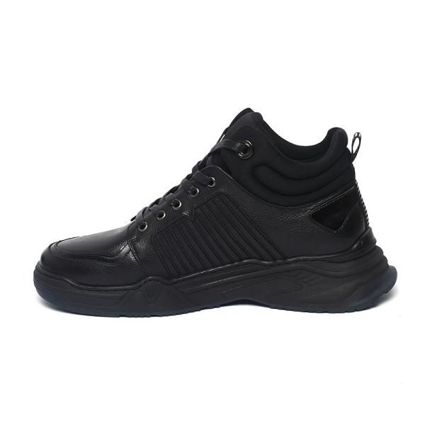 Mens Anti Odor Lace Up Black Leather Casual Boots