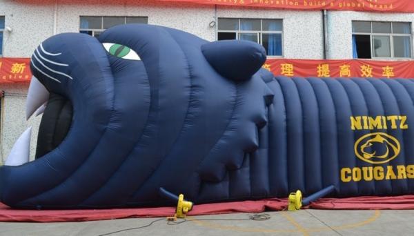 10m long white Sport event Inflatable Football Helmet  Entrance Tunnel with logo