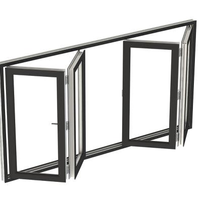 Modern Design Folding Screen Soundproof Glass Aluminium Bifold Windows With ≤2.1 K Value