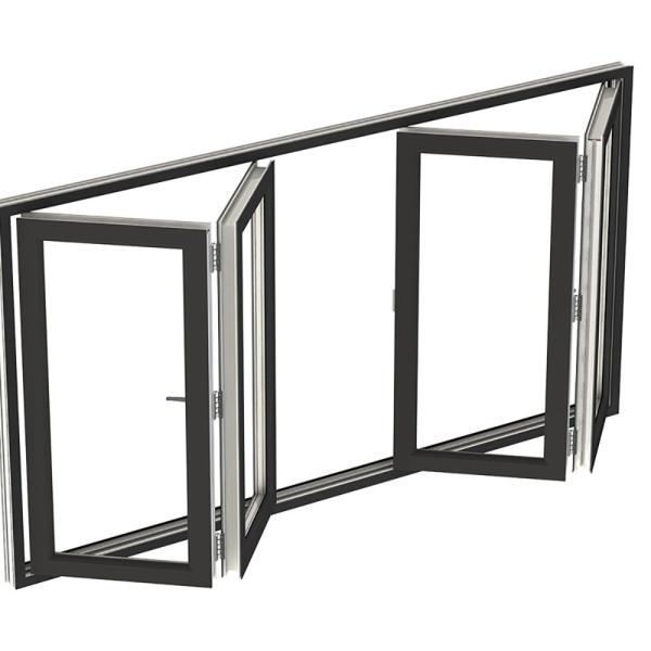 Moderno Design Plexible Screen Soundproof Glass Aluminium Bifold Window com valor ≤2,1 K
