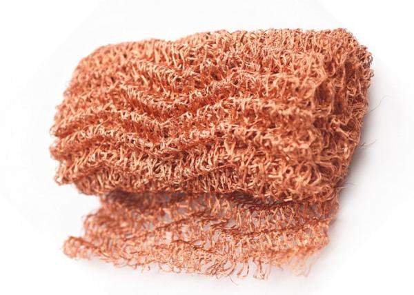High Strength Copper Knitted Wire Mesh 0.3m-1.2m Wide Alkali Resistance