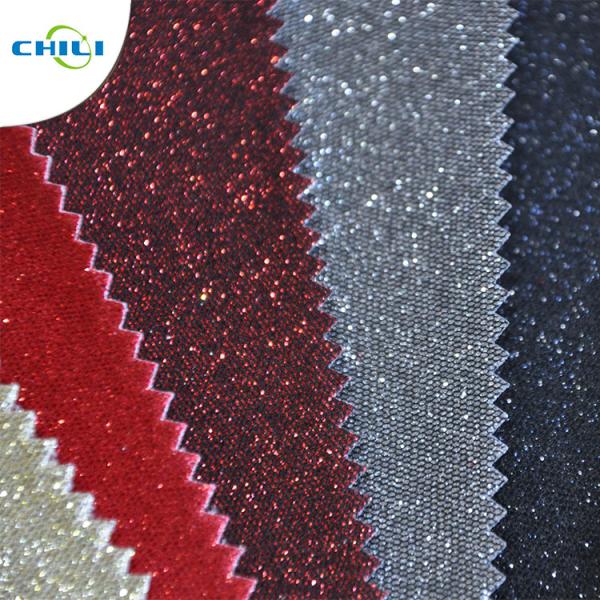 Professional Glitter Leather Fabric Eco Friendly Normal Peeling Strength
