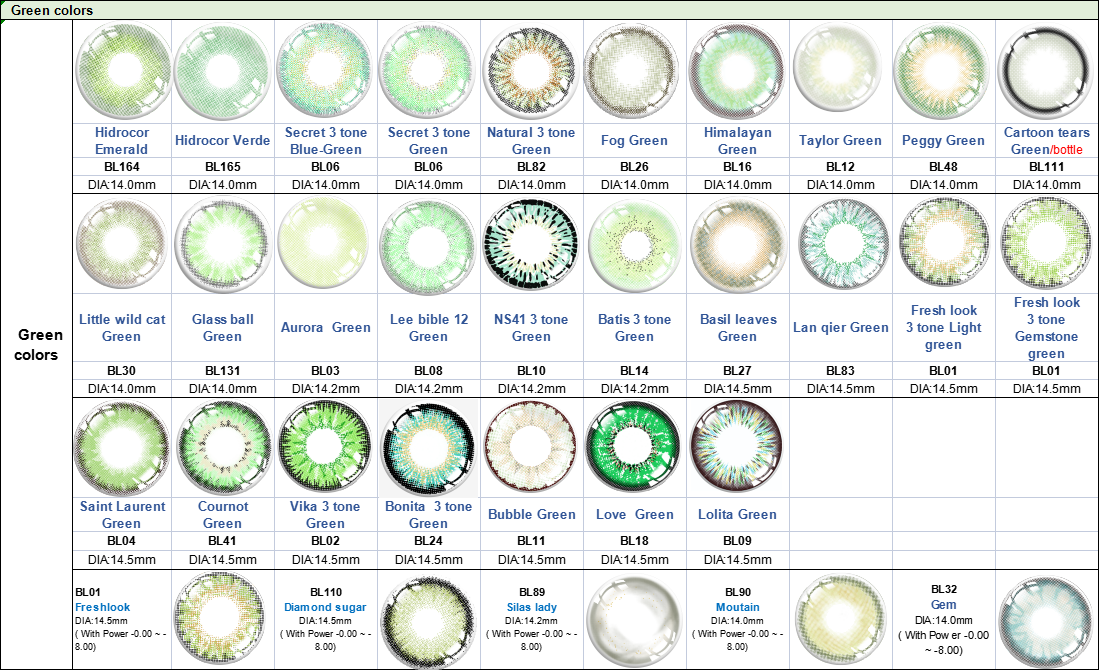 Контактные линзы цвета KSSEYE удобные предписанные для градуированных глаз