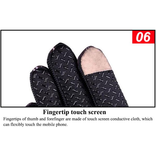 Unisex Print Pattern Touch Screen Breathable Water Proof Hand Gloves for Bike Motorcycle Racing