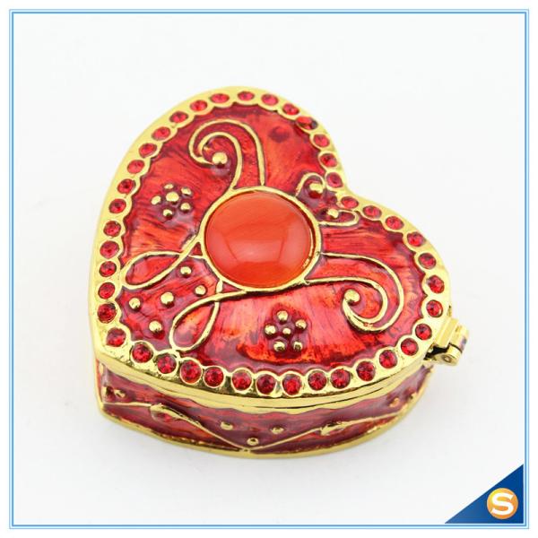 Wholesale Enamel Heart Shape Trinket Box Two color Jewelry Box SCJ944