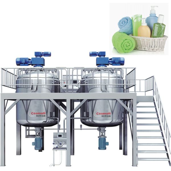 1000L Liquid Washing Homogenizing Mixing Machine Steam or Electrical Heating