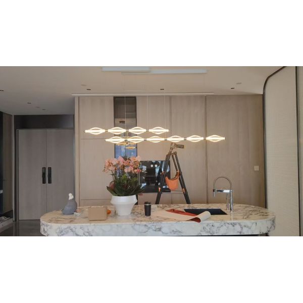 Nordic Modern LED Pendant Light Home Indoor Bedroom Background Ceiling Lamp Long Tube Crystal Glass Hanging Chandelier