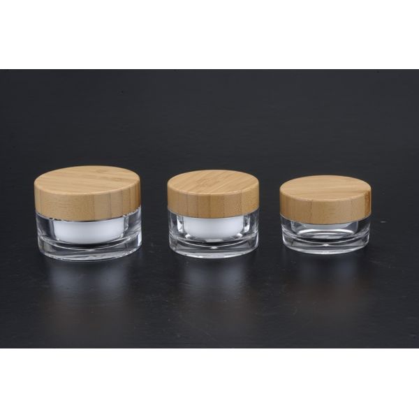 Wooden cream pump bottle 50g 100g bamboo cream jar,natural bamboo cosmetic packaging