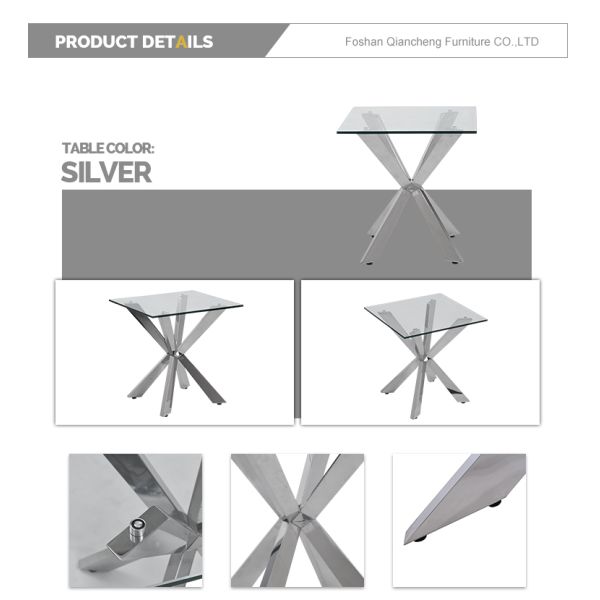 5 tablas laterales de acero inoxidables de 15m m para el top de cristal moderno de la sala de estar 35kg