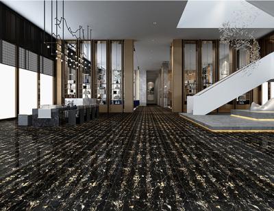 Interior Polished Floor Tiles Black African Dark Green For Living Room