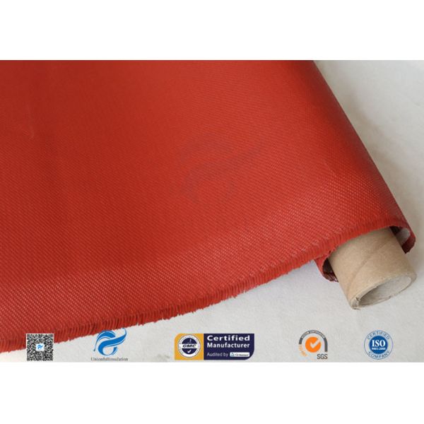 0.9mm Red Silicone Coated Fiberglass Fabric , Generator Thermal Insulation Materials