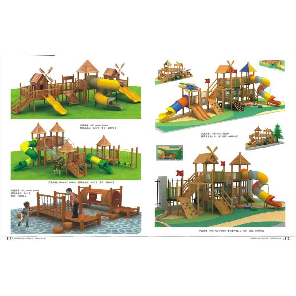 Anti Uv Wooden Play Structure Outdoor Equipment High Performance