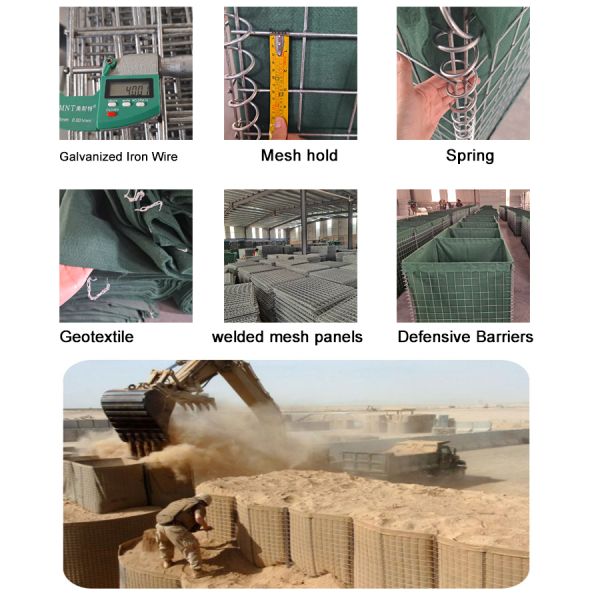 Welded Military Sand 5mm Hesco Gabion Box Wall Army Protective