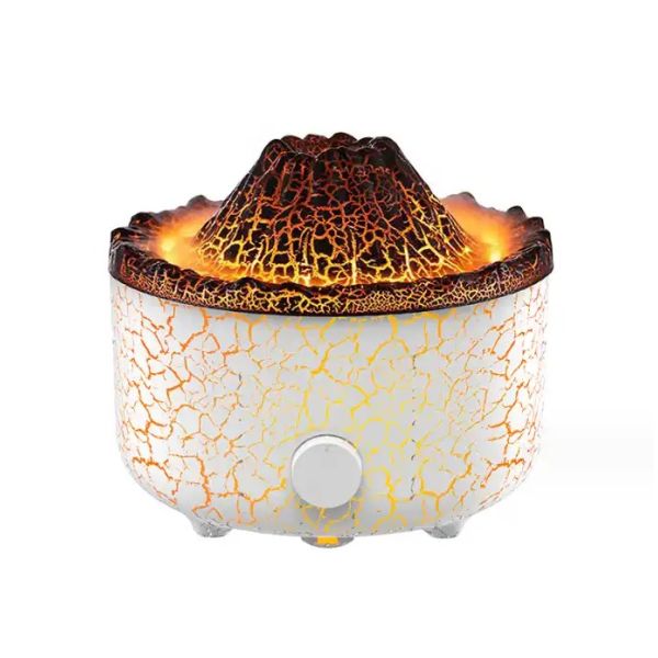 New 200ml Electric Humidifier Fireplace Flame Aromatherapy Diffuser Machine with 12-Color Changing Night Light with Remote for Home Use