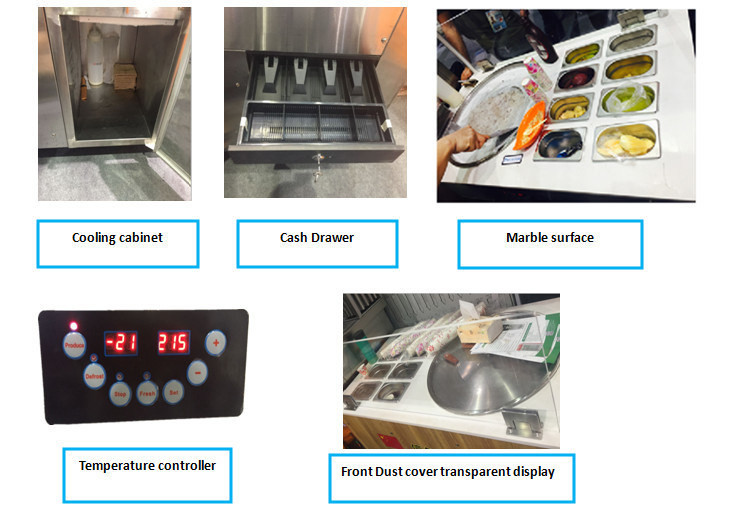 Commercial Easy to Operate Single Flat Pan Fried Quick-Frozen Ice Cream Roll Machine