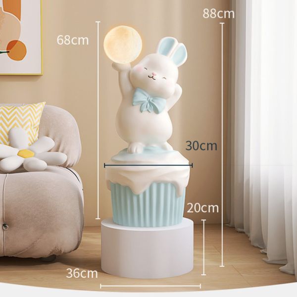 Милая настольная лампа кролика для комнаты детей исследования комнаты прожития спальни