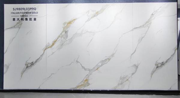 Carreaux de porcelaine vitrée poli Carrara Blanc 900x1800mm
