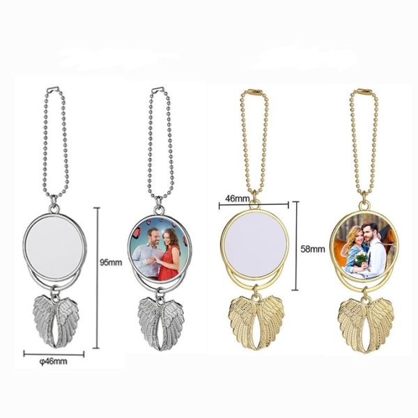 Custom Sublimation Angel Wings Car Hanging Pendant Blanks Car Decoration for heat press