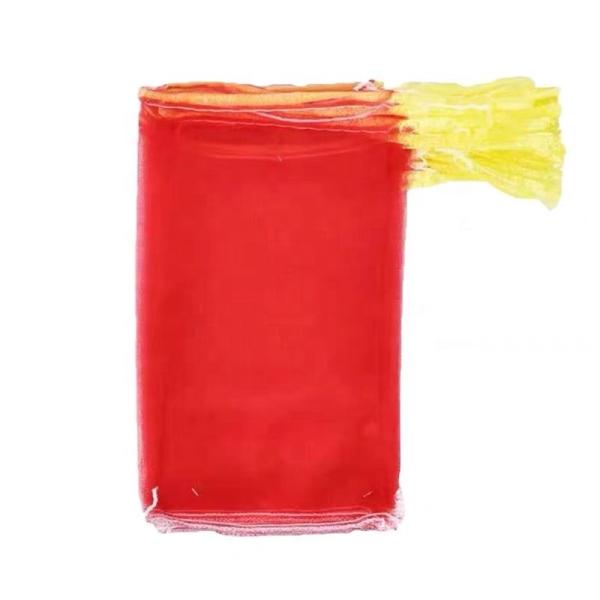 Drawstring Monofilament Mesh Potato Packaging Bags in Popular Red Color for B2B