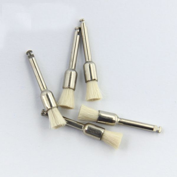 White Nylon Dental Prophy Brush Soft Goat Hair White Flat Head Pen Shape Latch Style