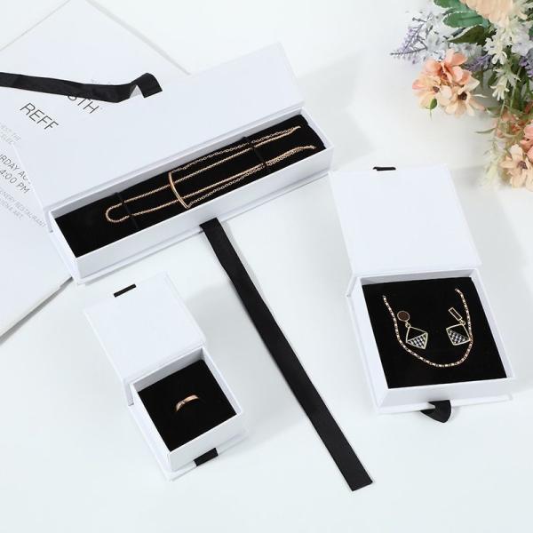 Bracelet Collier Anneau Luxe Joaillerie tiroir Boîte Avec Carton Papeterie Emballage
