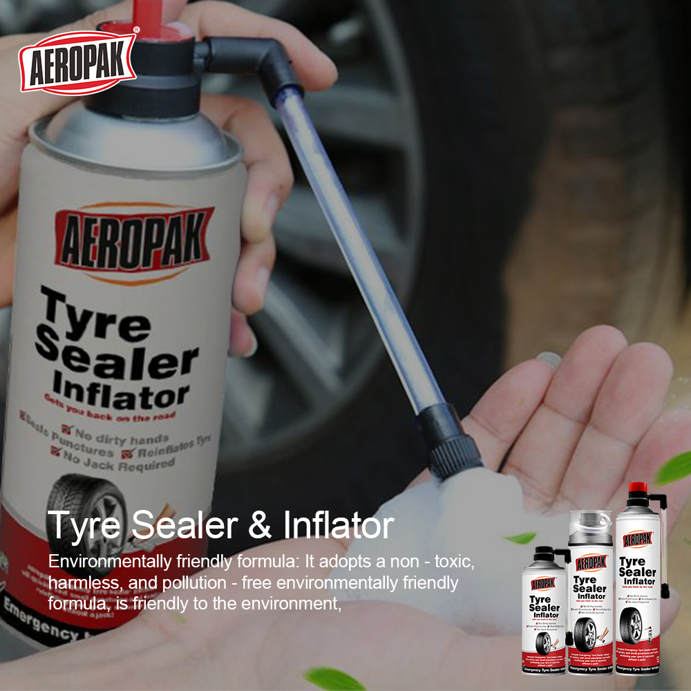 Aeropak 650ml Aerosol Emergency Tubeless Tire Inflator & Flat Tire Puncture Repair Sealer with 3-Year Expiration