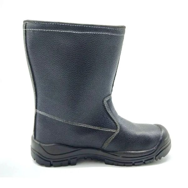 Zapatos de seguridad de pie de acero / soldadura de placa de acero de cuero puro Zapatos de tobillo alto para hombres