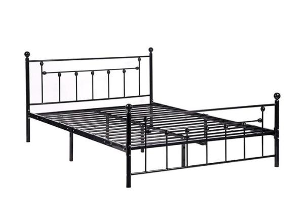 Oem Odm Easy Assemble Iso14001 Black Iron Double Bed