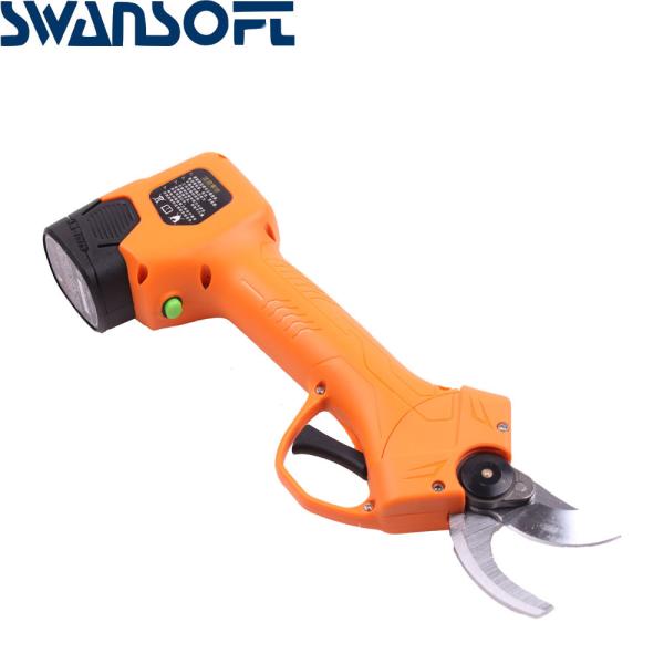 Swansoft 2.5CM Battery Orchard Pruner 16. 8V Cordless Strong Steel Blade Garden Trimmer Plant Secateurs with 2 batteries