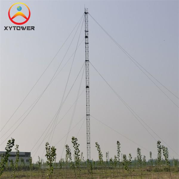 3 Legged Tubular Iron Galvanized Gsm Antenna Guy Wire 30m Lattice Triangle Mast Guyed Tower