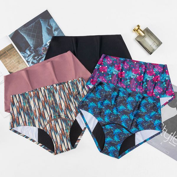 Seamless Leak Proof Underwear Plus Size Menstrual Hipster Mid Waist Underwear