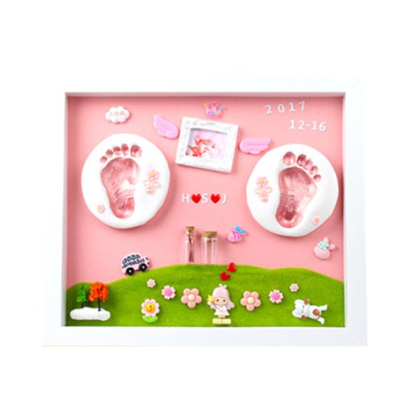 Pine Wood Baby Memory Box , Permanent Diy Hand And Foot Print Mud / Baby Hair Souvenir