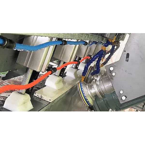ZEUS 45 Degree Chamfering Machine One Cutting One Edging PLC Control Gear Drive Stone Grinding Engine Motor Pump Bearing 7.5kw
