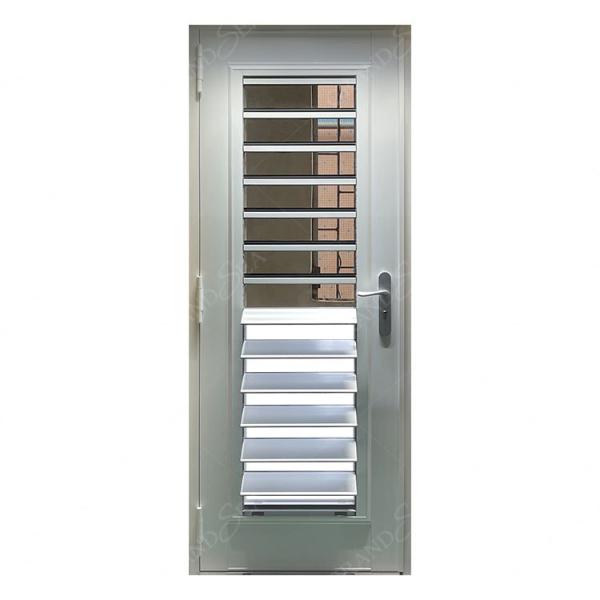 White Aluminum Framed Storm Aluminium Swing Door Exterior Glass Louver Door Designs for Caribbean Villa House
