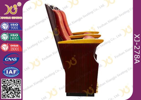 Original Wooden Decoration Church Hall Chairs / Auditorium Theater Seating