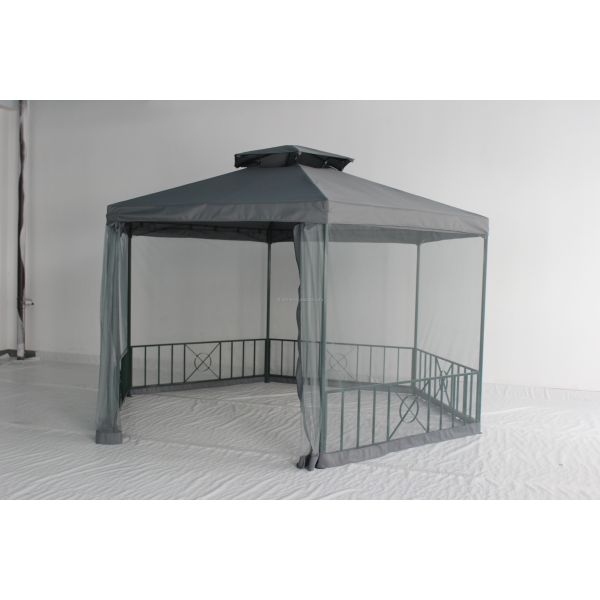 Outdoor Waterproof Garden Canopy Pergola with Customized Colors Hexagonal Double Roof