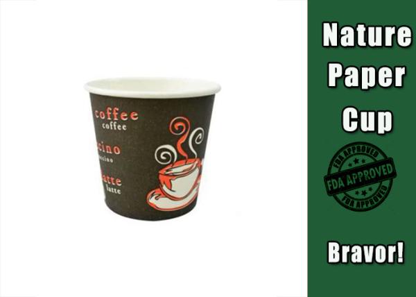 Disposable 4 Oz Paper Espresso Cups , Hot Beverage Cups With Lids Beautiful Design