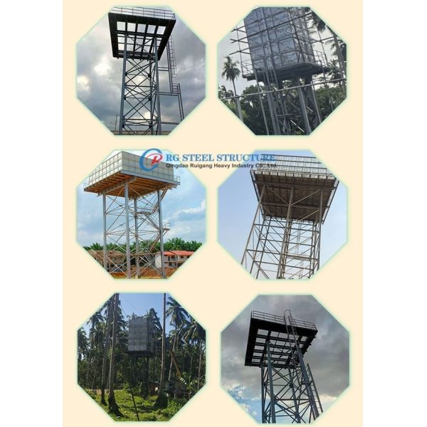 Hot Dip Galvanized Steel Frame Structure Rain Water tank Stand Tower For Africa Prefabricated Metal Building