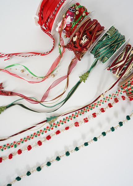 DIY Floral Materials Green 1cm/5m Christmas Weaving Ribbon for Decoration and Gift Boxes