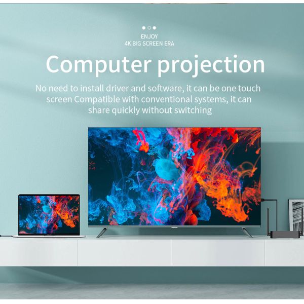 Двойная трансляция Miracast системы представления экрана 4K беспроводная