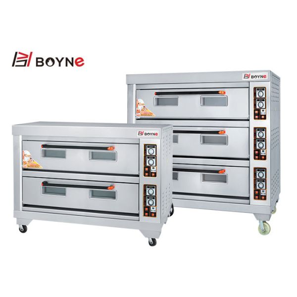 Commercial Bakery Deck Baking Oven,Stainless Steel Double Deck Six Trays Bread Baking Oven