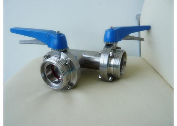 Manual Control  Sanitary Butterfly Valves 3A ASME BPE FDA Approved Materials