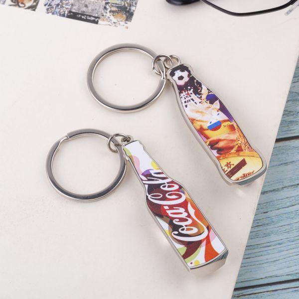 Custom Metal Beer Bottle Opener Sublimation Blank Bottle Opener Keychain