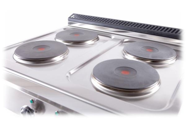 Equipamento profissional da cozinha do fogão bonde da placa 4 quente com armário 800*700*920mm