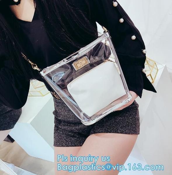 waterproof promotional clear tote pvc handle shopping bag, PVC mat waterproof reusable tote shopping bags, summer soft p