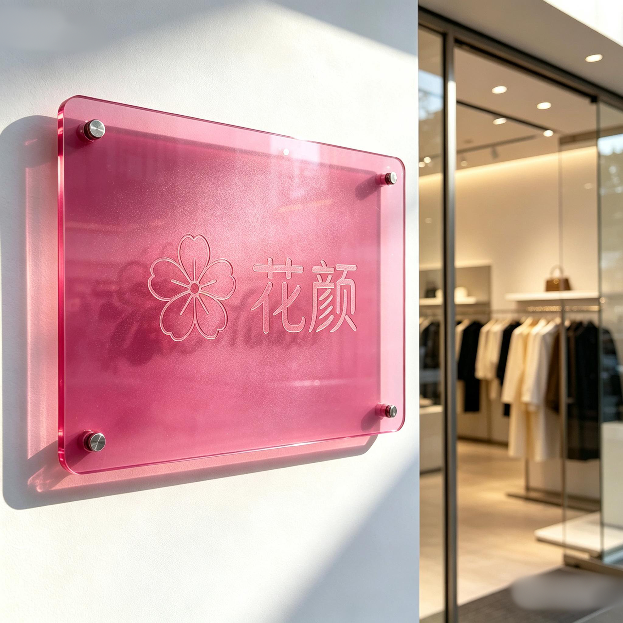 Wall Mounted Acrylic Sign Plate Custom Laser Engraved Logo For Business Shop Decor