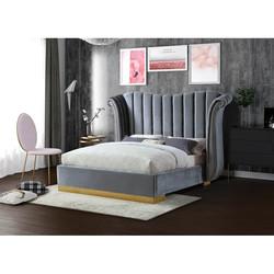 Customized color size fabric modern bed room set Strong wood structure bed frame royal double bed for Hotel Bedroom
