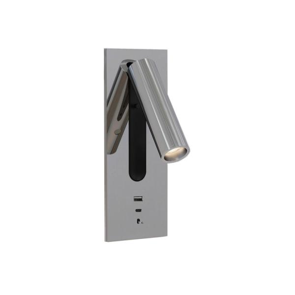 Adjustable recessed flexible LED headboard reading lamp USB aluminum hotel villa bedside wall light bed wall lighting