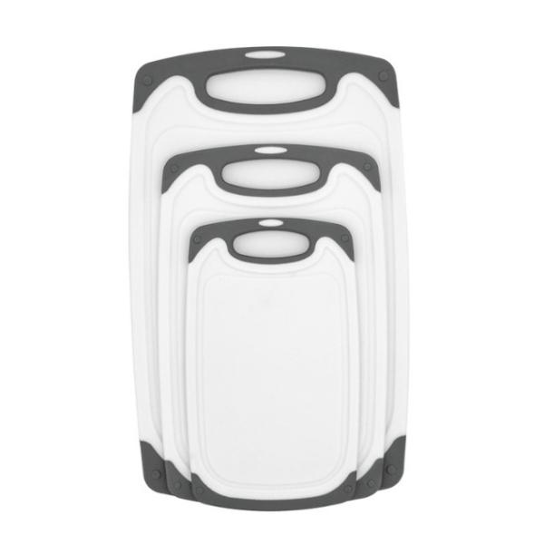 BPA Free Plastic Chopping Kitchen Cutting Board Juice Grooves With Easy Grip Handles 676g