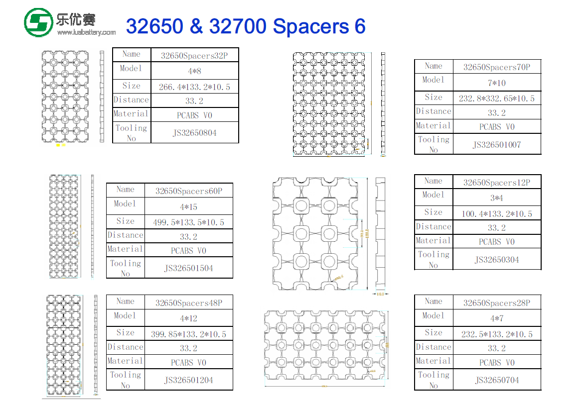 32140 Литийный держатель Огнеупорные батареи Рак Cell Spacer